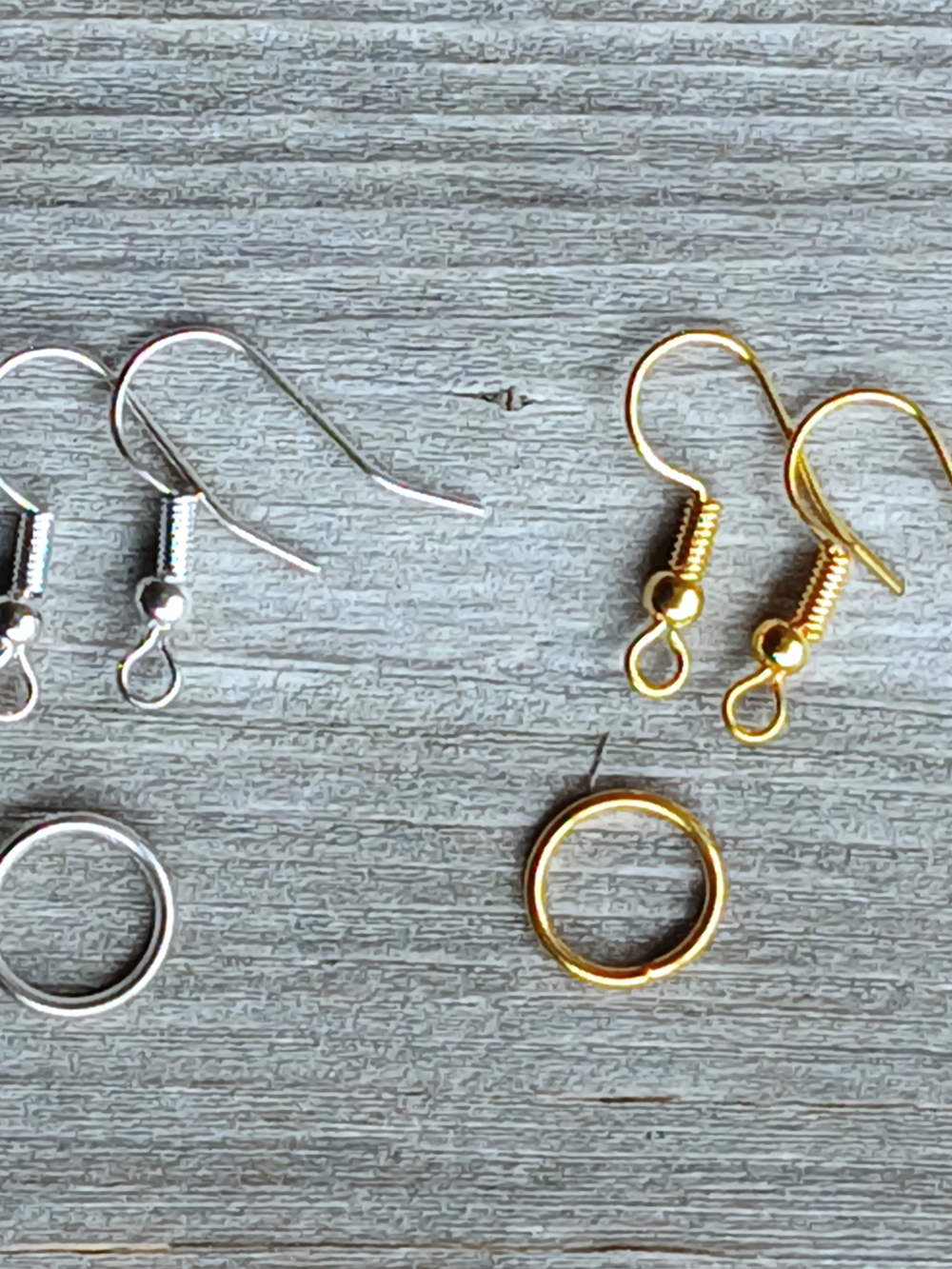 Gold & Silver-tone French Hook Earwires and Jump Ring Set, DIY Jewelry Findings